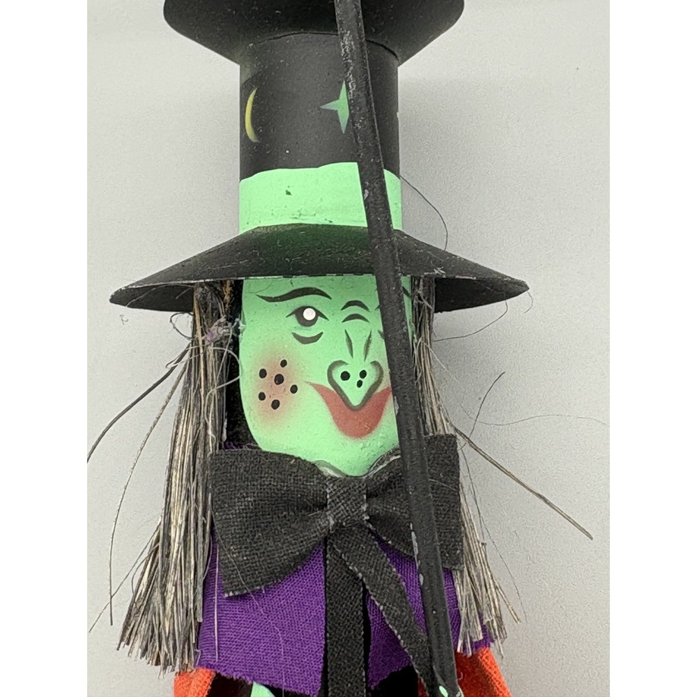 Vintage Witch Candle Stick Holder Halloween Handmade 11" RARE‎ Unique Decor - Picture 11 of 16